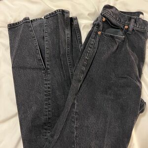 Back Abercrombie front split hem jeans